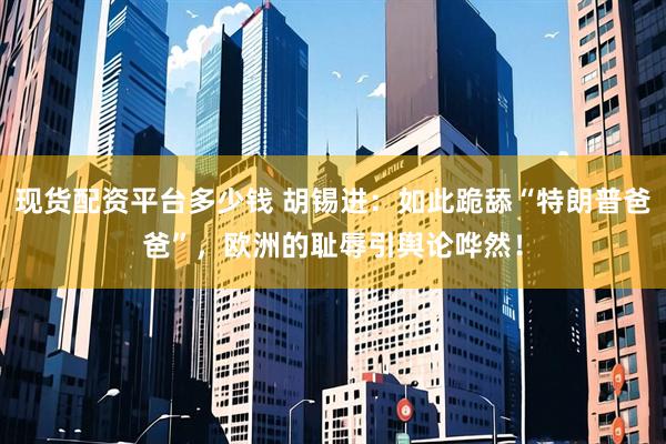 现货配资平台多少钱 胡锡进：如此跪舔“特朗普爸爸”，欧洲的耻辱引舆论哗然！